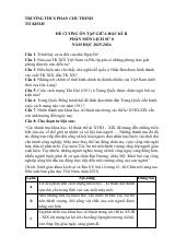 Đề cương ôn tập Giữa kì 2 Lịch sử và Địa lí 8 năm 2025–2026 trường THCS Phan Chu Trinh (Lâm Đồng)